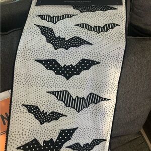 Black and White Bat Table Runner